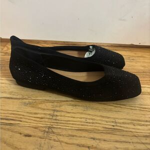 Atalina Sparkling rhinestone Black Women's flats size 8.5 EUC